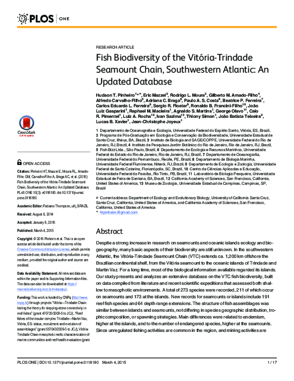 (PDF) Fish Biodiversity of the Vitória-Trindade Seamount Chain ...