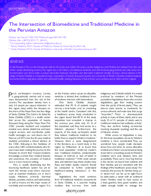 (PDF) The Intersection of Biomedicine and Traditional Medicine in the ...