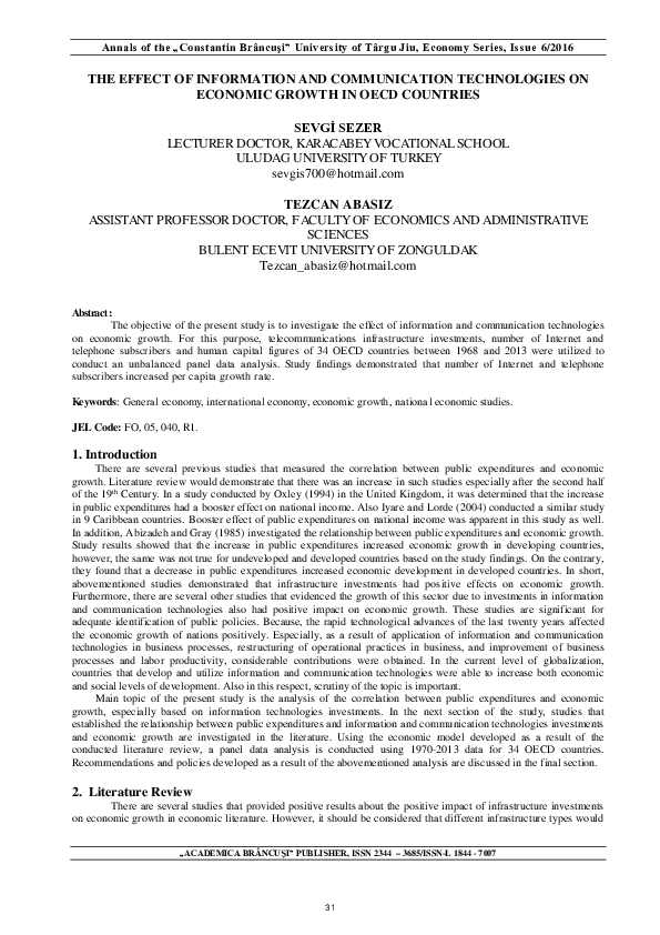 (PDF) The Effect of Information and Communication Technologies on ...
