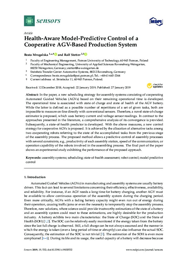 (PDF) Health-Aware Model-Predictive Control of a Cooperative AGV-Based ...