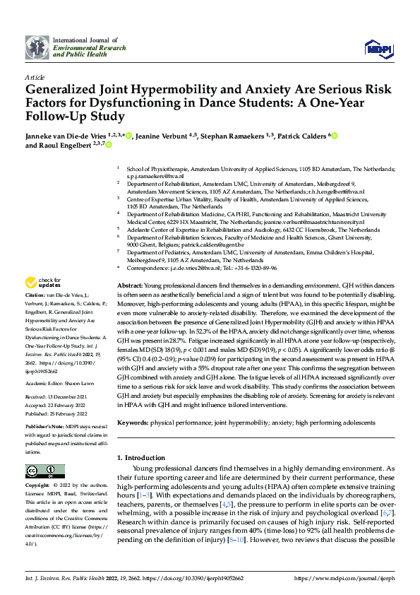 (PDF) Generalized Joint Hypermobility and Anxiety Are Serious Risk ...
