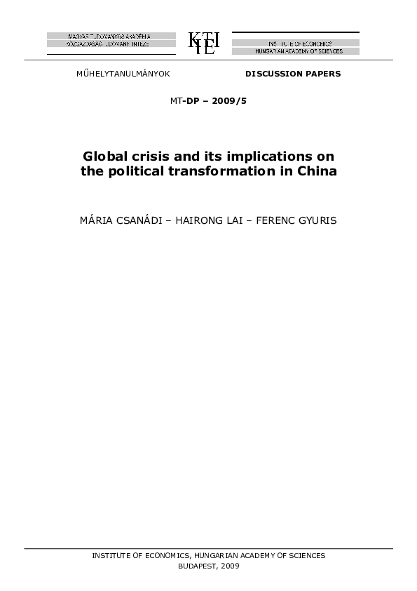 (PDF) Global crisis and its implications on the political ...