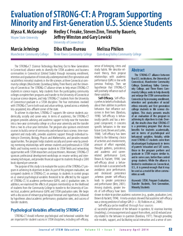 (PDF) Evaluation of STRONG-CT: A Program Supporting Minority and First ...