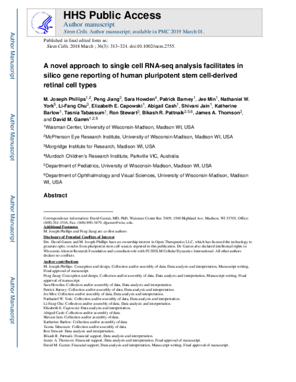 (PDF) A Novel Approach to Single Cell RNA-Sequence Analysis Facilitates ...