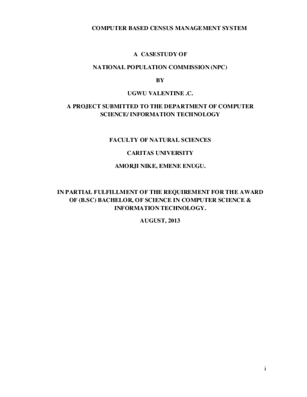 (PDF) COMPUTER BASED CENSUS MANAGEMENT SYSTEM A CASESTUDY OF NATIONAL ...