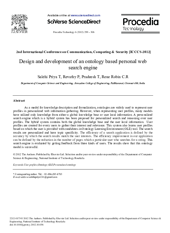 (PDF) Design and Development of an Ontology based Personal Web Search ...