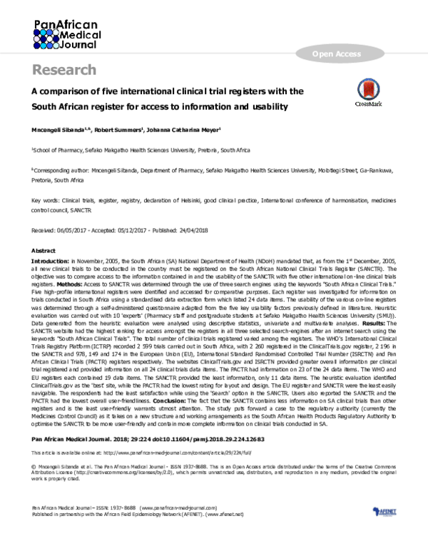 (PDF) A comparison of five international clinical trial registers with ...