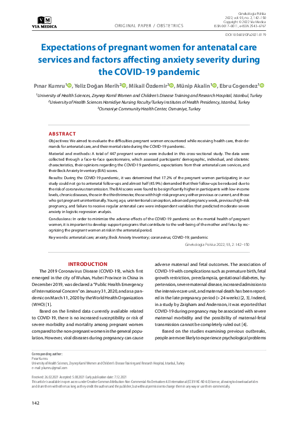 (PDF) Expectations of pregnant women for antenatal care services and ...