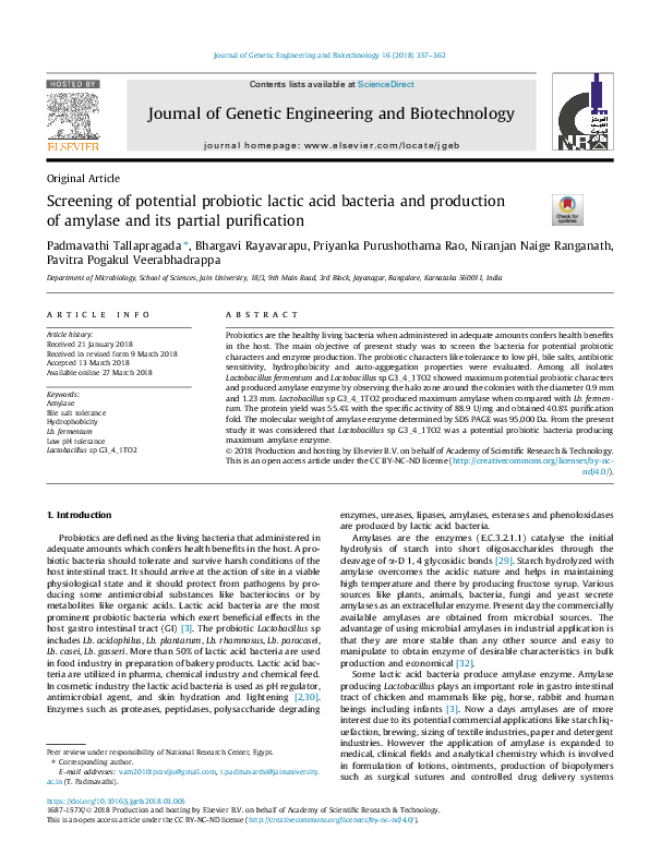 (PDF) Screening of potential probiotic lactic acid bacteria and ...