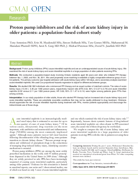 (PDF) Proton pump inhibitors and the risk of acute kidney injury in ...