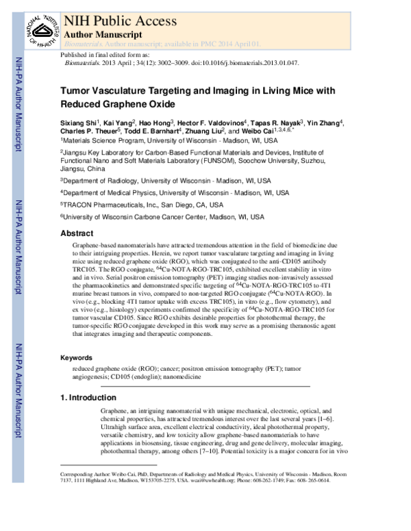 (PDF) Tumor vasculature targeting and imaging in living mice with ...