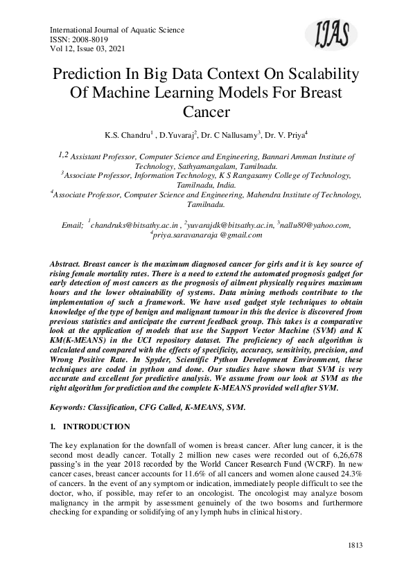 (PDF) Prediction in Big Data Context on Scalability of Machine Learning ...