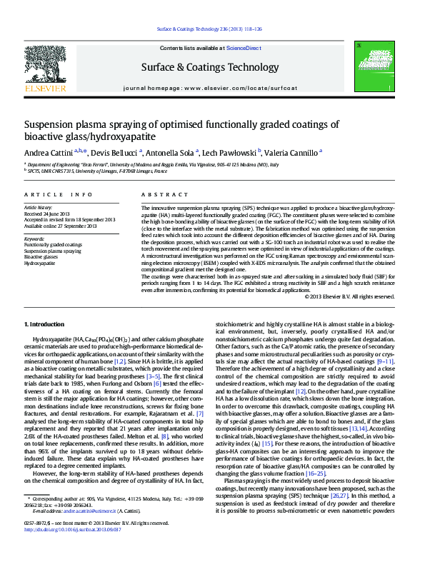 (PDF) Suspension plasma spraying of optimised functionally graded ...