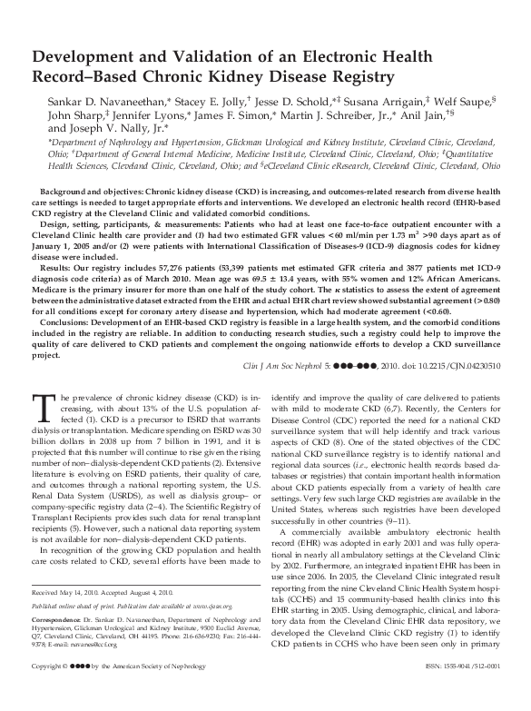(PDF) Development and Validation of An Electronic Health Record based ...