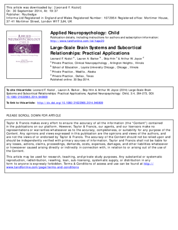 (PDF) Large-Scale Brain Systems and Subcortical Relationships ...