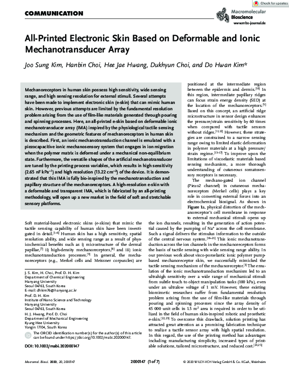 (PDF) All-Printed Electronic Skin Based on Deformable and Ionic ...