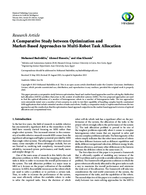 (PDF) A Comparative Study between Optimization and Market-Based ...