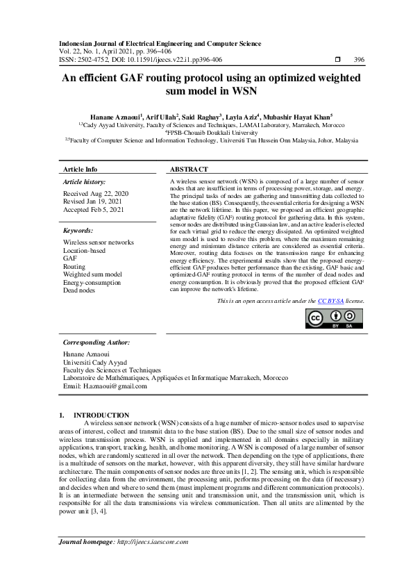 (PDF) An efficient GAF routing protocol using an optimized weighted sum ...