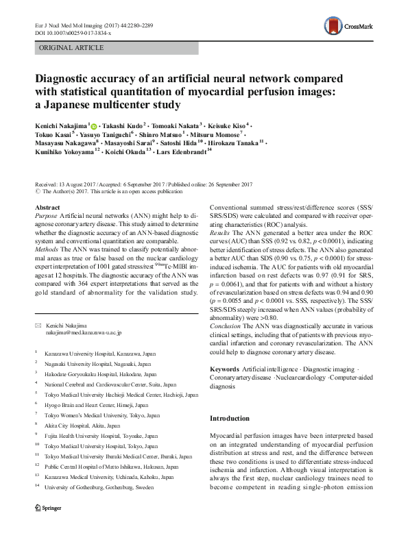 (PDF) Diagnostic accuracy of an artificial neural network compared with ...