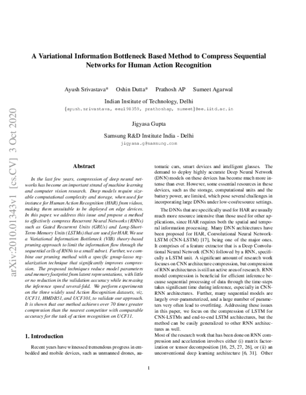(PDF) A Variational Information Bottleneck Based Method to Compress ...