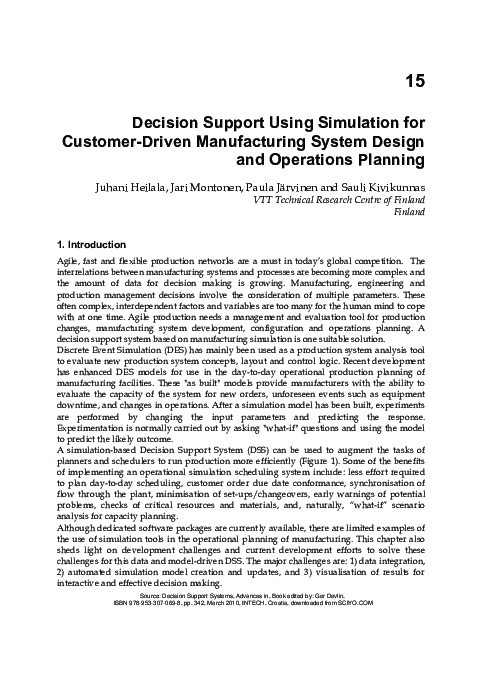(PDF) Decision Support Using Simulation for Customer-Driven ...