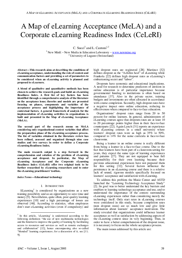 (PDF) A Map of eLearning Acceptance (MeLA) and a Corporate eLearning ...