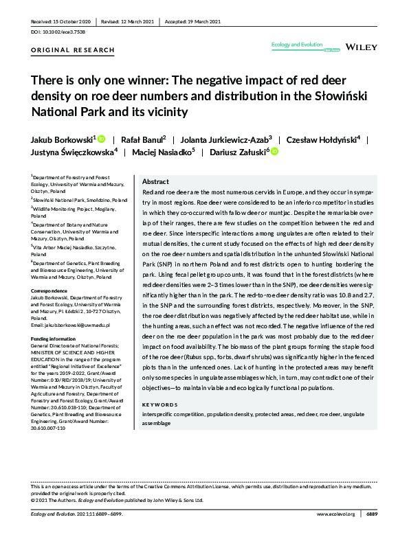 (PDF) There is only one winner: The negative impact of red deer density ...