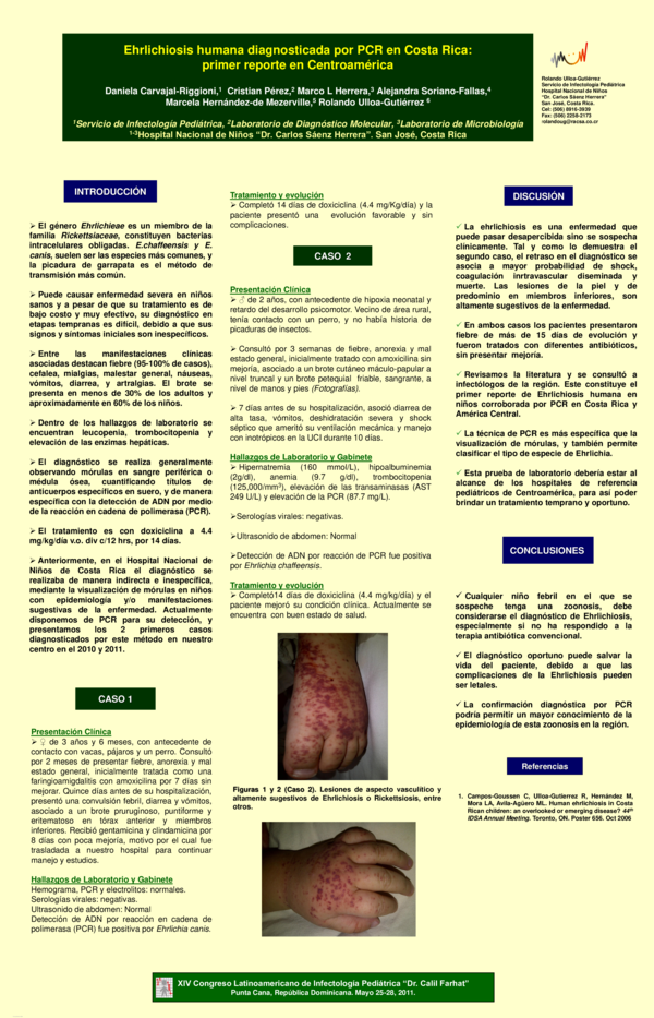 (PDF) Ehrlichiosis humana diagnosticada por PCR en Costa Rica: primer ...