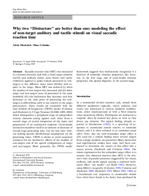 (PDF) Why two “Distractors” are better than one: modeling the effect of ...