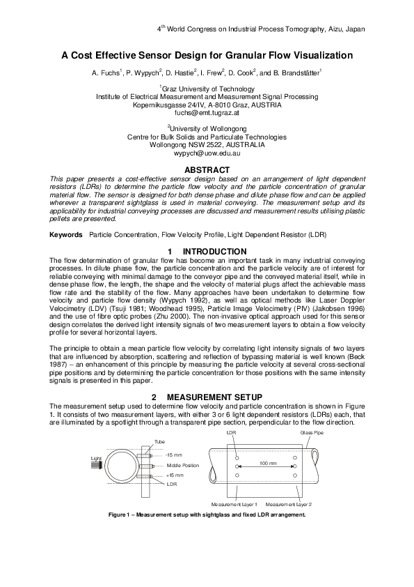 (PDF) Cost Effective Sensor Design for Granular Flow Visualization