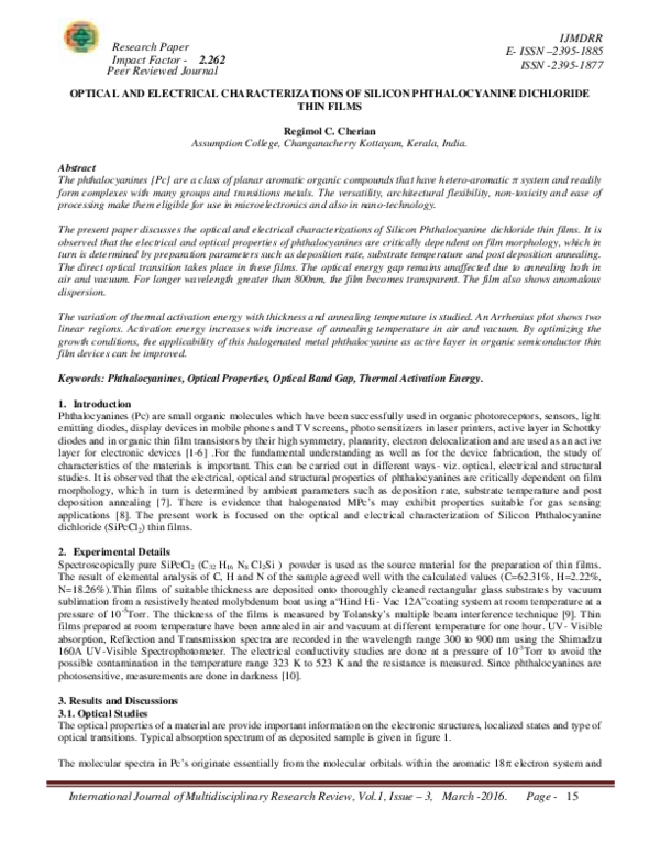 (PDF) Optical and Electrical Characterizations of Silicon ...