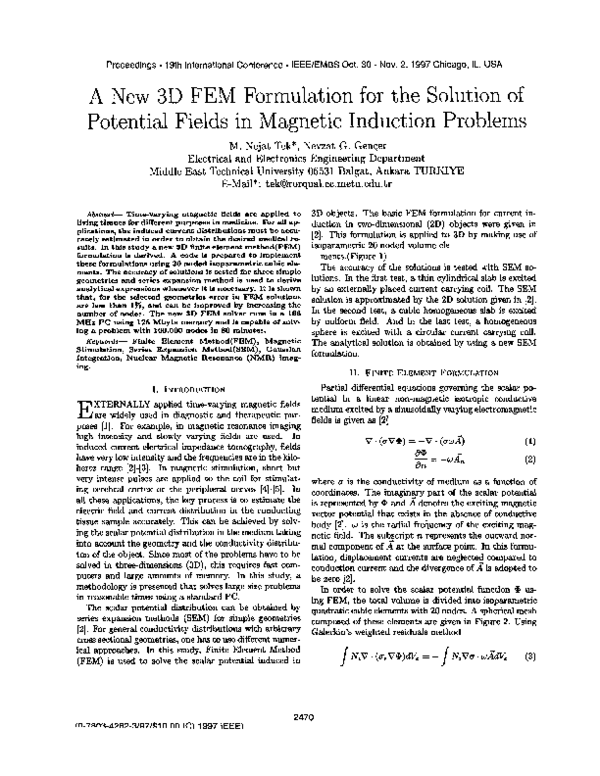 (PDF) A new 3D FEM formulation for the solution of potential fields in ...