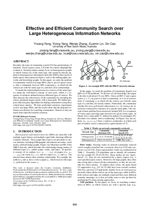 (PDF) Effective and Efficient Community Search over Large Heterogeneous ...