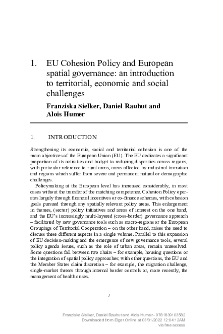 (PDF) EU Cohesion Policy and European spatial governance: an ...