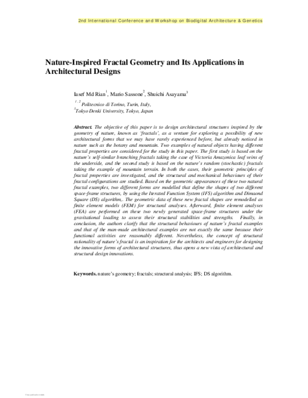 (PDF) Nature-Inspired Fractal Geometry and Its Applications in ...
