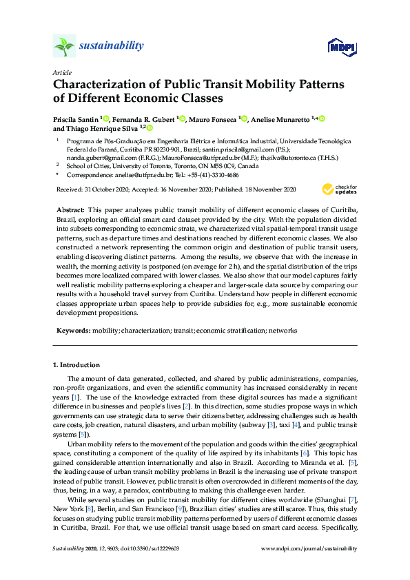 (PDF) Characterization of Public Transit Mobility Patterns of Different ...