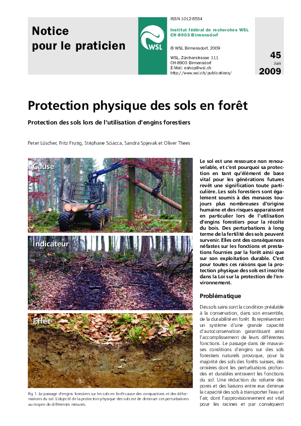 (PDF) Protection physique des sols en forêt Protection des sols lors de ...
