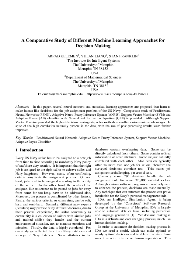 (PDF) A Comparative Study of Different Machine Learning Techniques to ...