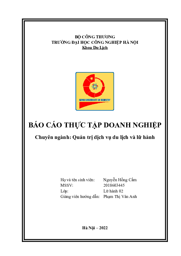 First page of “THỰC TẬP TỐT NGHIỆP”