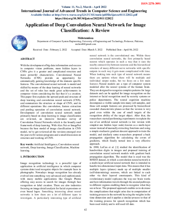 (PDF) Application of Deep Convolution Neural Network for Image ...