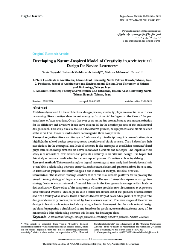 (PDF) Developing a Nature-Inspired Model of Creativity in Architectural ...