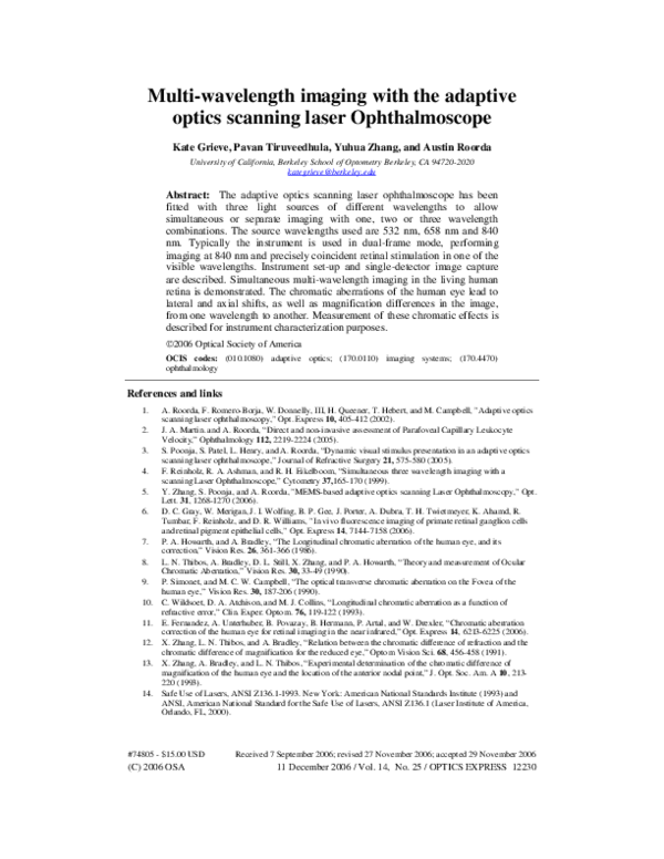 (PDF) Multi-wavelength imaging with the adaptive optics scanning laser ...