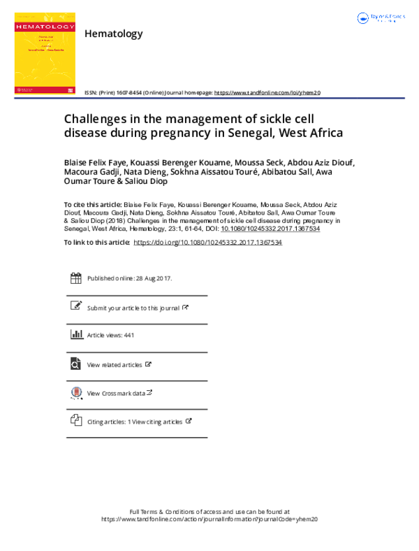 (PDF) Challenges in the management of sickle cell disease during ...