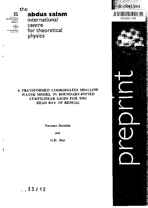 (PDF) A Transformed Coordinates Shallow Water Model in Boundary-Fitted ...