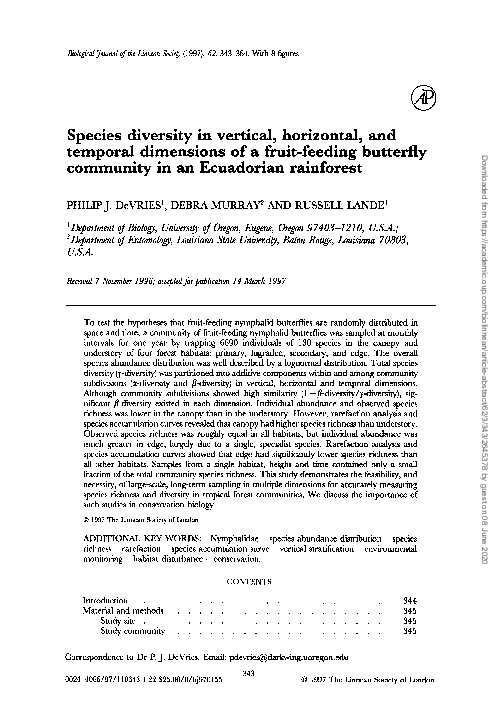 (PDF) Species diversity in vertical, horizontal, and temporal ...