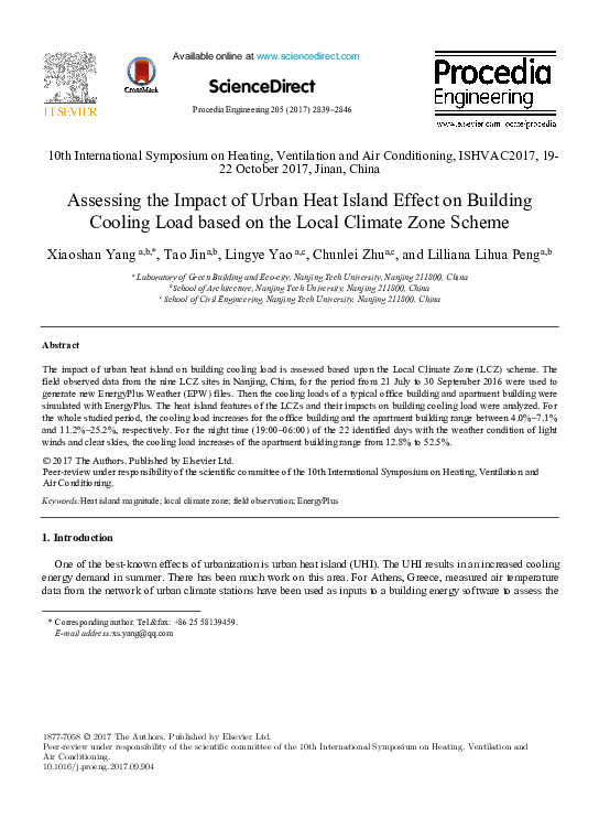 (PDF) Assessing the Impact of Urban Heat Island Effect on Building ...