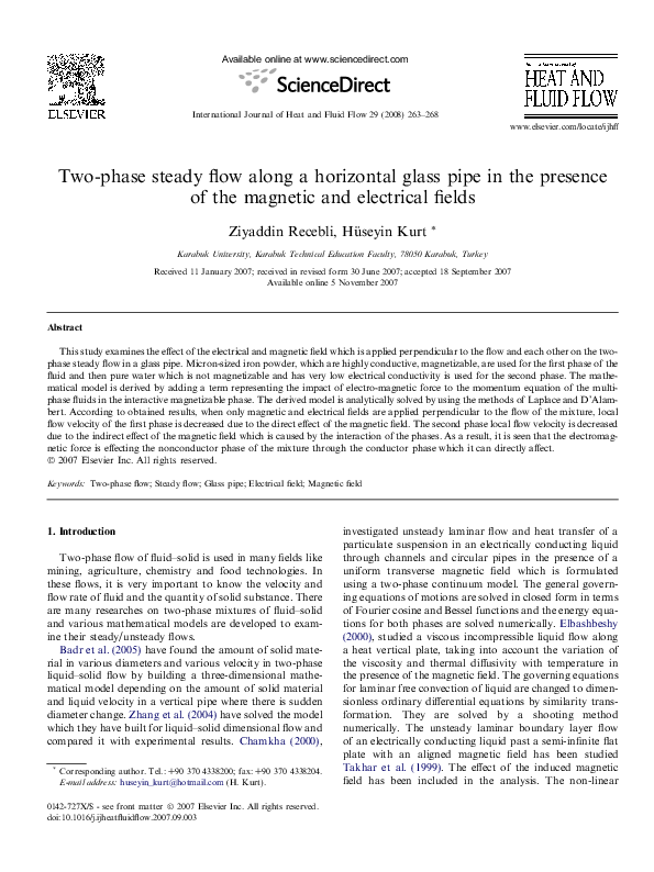 (PDF) Two-phase steady flow along a horizontal glass pipe in the ...