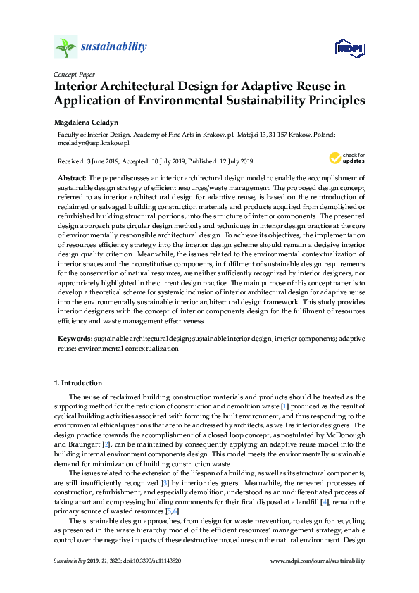 (PDF) Interior Architectural Design for Adaptive Reuse in Application ...