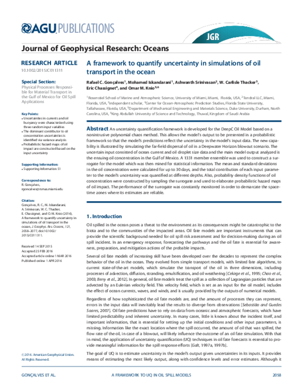(PDF) A framework to quantify uncertainty in simulations of oil ...