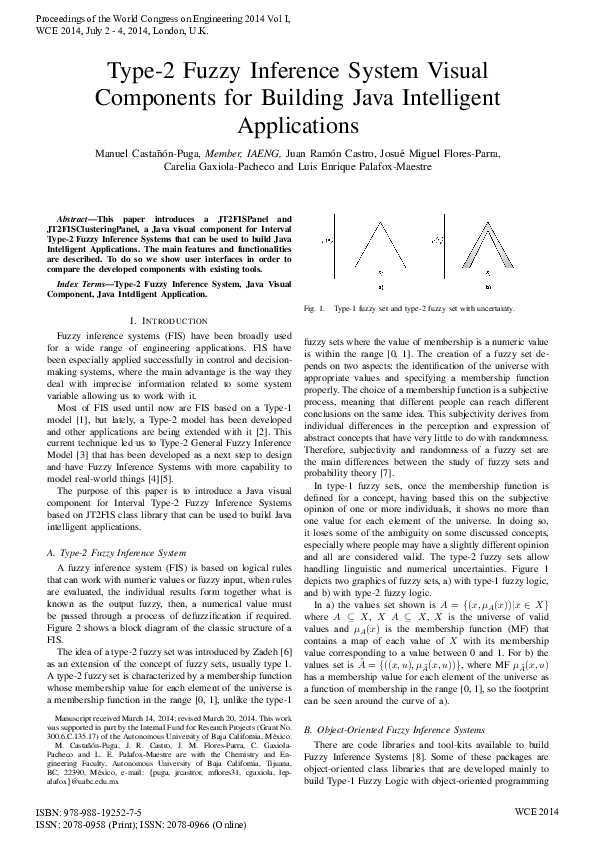 (PDF) Type-2 Fuzzy Inference System Visual Components for Building Java ...